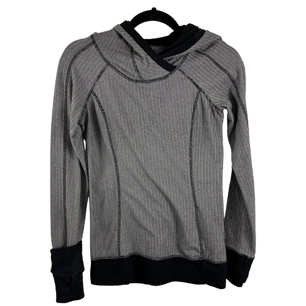 Lululemon Think Fast Pullover Womens Size 4 Herringbone Athleisure Yoga Workout